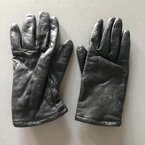 VINTAGE BLACK LEATHER WINTER DRIVING GLOVES WITH THINSULATE INSULATION SIZE L